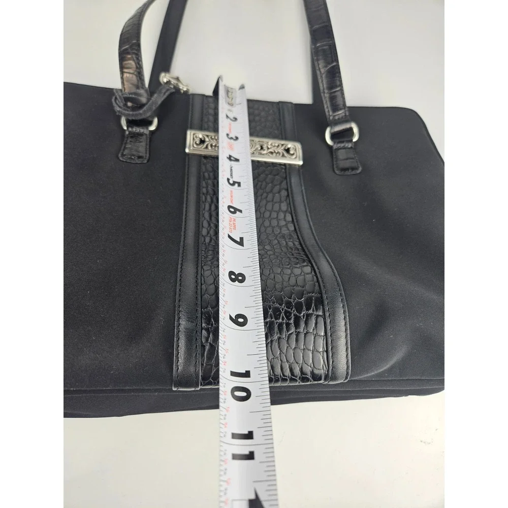 Brighton Matilda Organizer Tote Black Croc Trim‎ Bag w Box Dustbag Charm